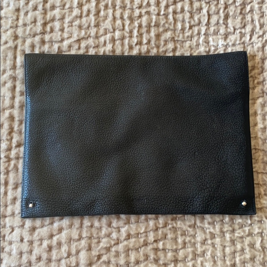 Allsaints, Black Embossed Leather Tech Case